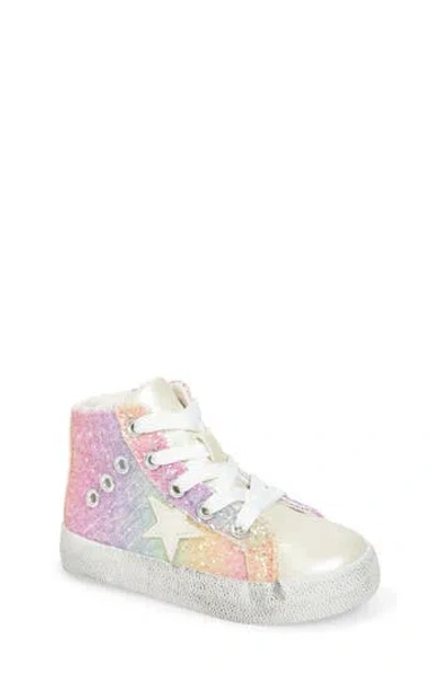 Nina Kids' Geovana Rainbow Glitter Sneaker In Multi Glitter
