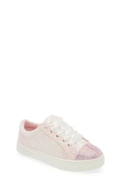 Nina Kids' Glitter Cap Toe Sneaker In Light Pink