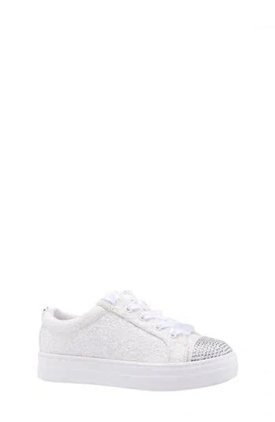 Nina Kids' Glitter Cap Toe Sneaker In White