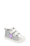 Nina Kids' Glitter High Top Sneaker In Silver