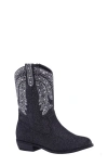 Nina Little And Big Girls Glitter Side Zip Cowboy Boots In Gray