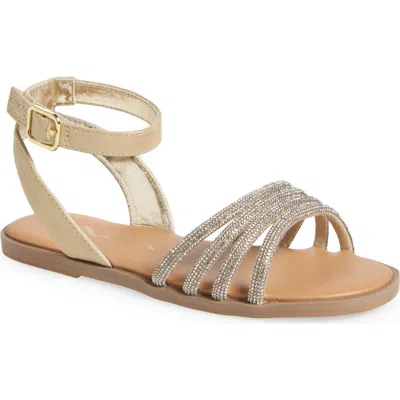 Nina Kids' Lois Ankle Strap Sandal In Light Gold