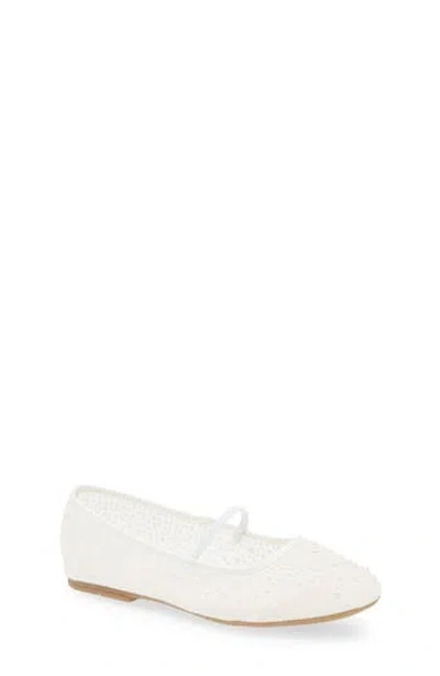 Nina Kids' Lyndie Beaded Mary Jane Flat In White