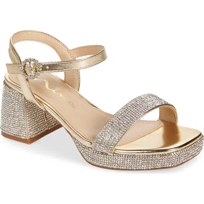Nina Kids' Marysol Ankle Strap Platform Sandal In Gold