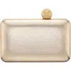 Nina Metallic Minaudiere Handbag With Crystal Clasp In Platino