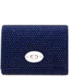 Nina Large Crystal Encrusted Flap Crossbody Bag In Navy