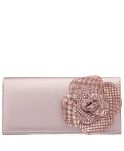 Nina Large Crystal Flower Slim Clutch Bag