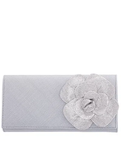 Nina Large Crystal Flower Slim Clutch Bag