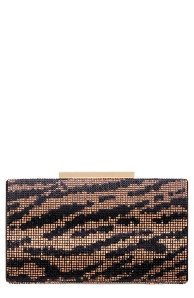Nina Lea Frame Clutch In Black-gold