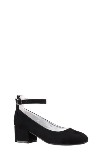 Nina Girls' Lennie Ankle Strap Pumps - Little Kid, Big Kid In Black Microsuede