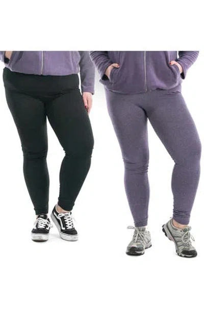 Nina Leonard 2-pack Leggings In Purple