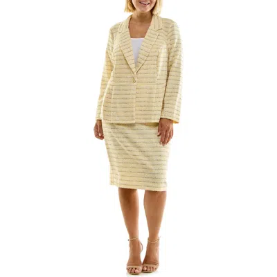 Nina Leonard 2-piece Blazer And Pencil Skirt Set In Nude