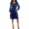 Nina Leonard Balloon Sleeve Drawstring Minidress In Animal Print