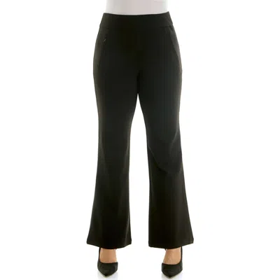 Nina Leonard Bell Bottom Flare Pants In Black