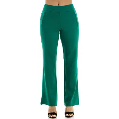Nina Leonard Bell Bottom Flare Pants In Green