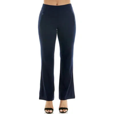 Nina Leonard Bell Bottom Flare Pants In Blue