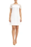 Nina Leonard Cap Sleeve A-line Dress In Ivory