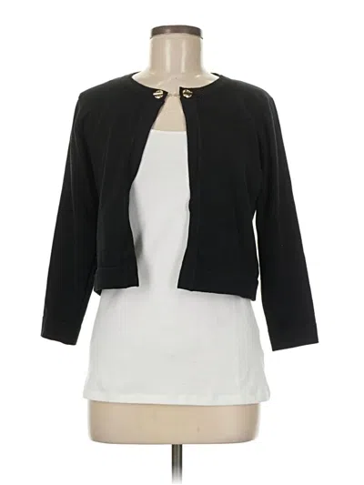 Pre-owned Nina Leonard Cardigan Sweater In Black