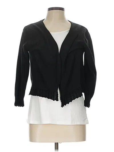 Pre-owned Nina Leonard Cardigan Sweater In Black