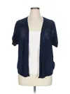 Nina Leonard Cardigan Sweater In Blue