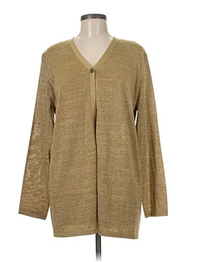 Pre-owned Nina Leonard Cardigan Sweater In Brown
