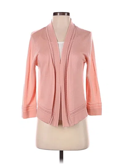 Pre-owned Nina Leonard Cardigan Sweater In Pink