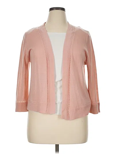 Pre-owned Nina Leonard Cardigan Sweater In Pink