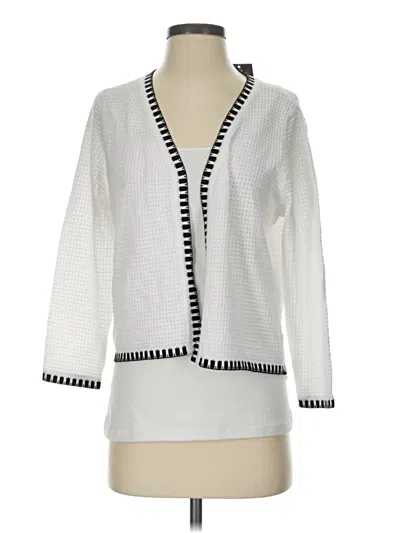 Nina Leonard Cardigan Sweater In White