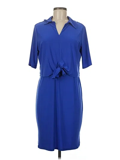 Pre-owned Nina Leonard Casual Dress In Blue