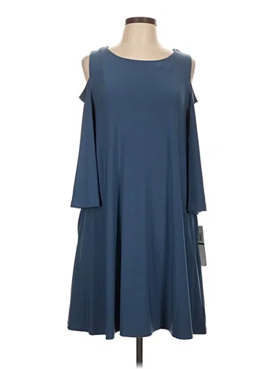 Nina Leonard Casual Dress In Blue