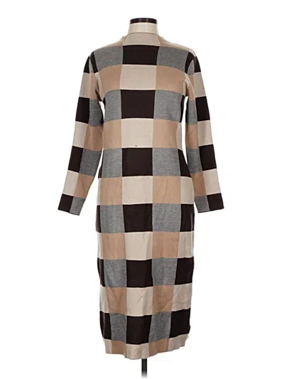 Pre-owned Nina Leonard Casual Dress In Brown