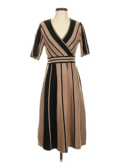 Pre-owned Nina Leonard Casual Dress In Brown