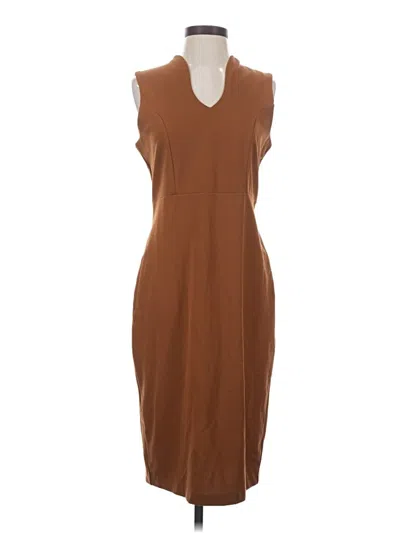 Pre-owned Nina Leonard Casual Dress In Brown