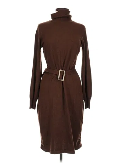Pre-owned Nina Leonard Casual Dress In Brown