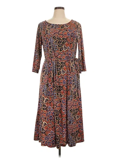 Pre-owned Nina Leonard Casual Dress In Brown