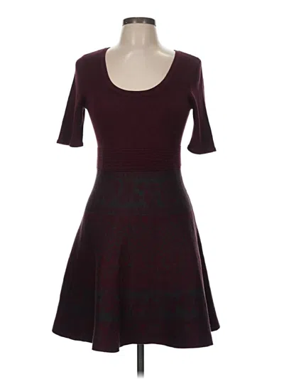 Pre-owned Nina Leonard Casual Dress In Burgundy