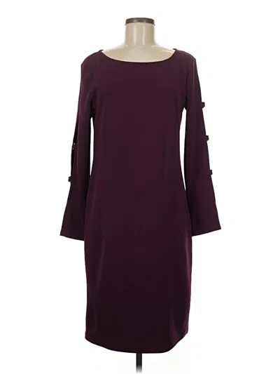 Pre-owned Nina Leonard Casual Dress In Burgundy