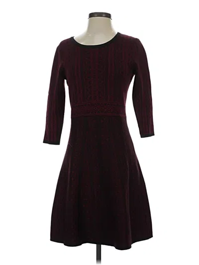 Pre-owned Nina Leonard Casual Dress In Burgundy