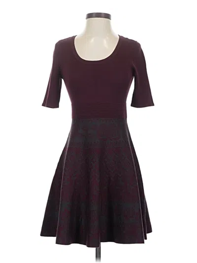 Pre-owned Nina Leonard Casual Dress In Burgundy
