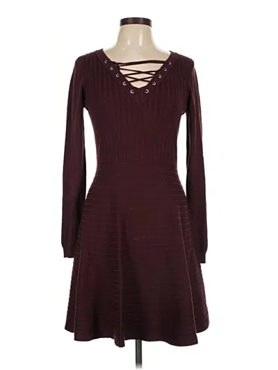 Pre-owned Nina Leonard Casual Dress In Burgundy