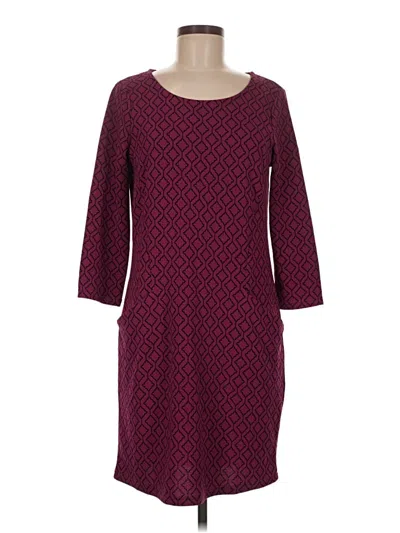 Pre-owned Nina Leonard Casual Dress In Burgundy