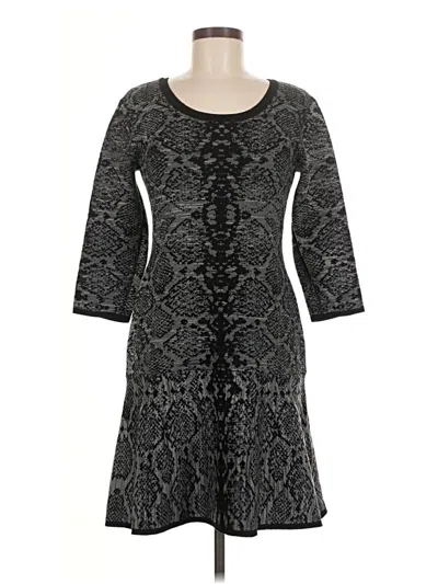 Pre-owned Nina Leonard Casual Dress In Gray