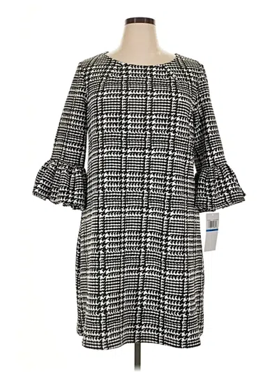 Nina Leonard Casual Dress In Black