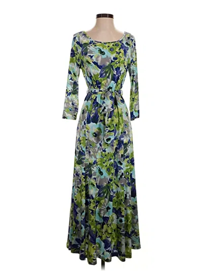 Pre-owned Nina Leonard Casual Dress In Green