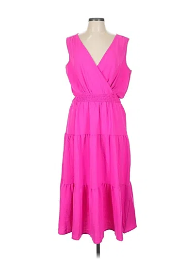 Pre-owned Nina Leonard Casual Dress In Pink