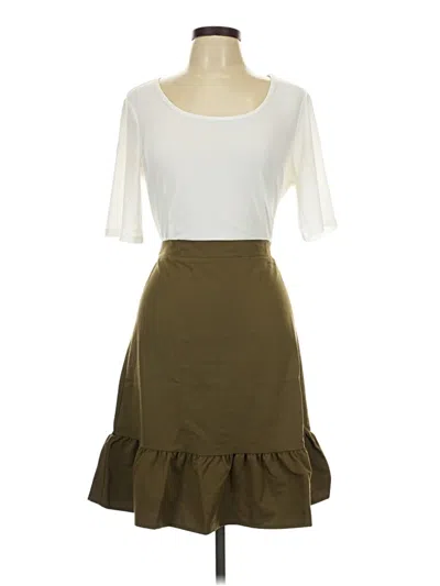 Pre-owned Nina Leonard Casual Dress In White