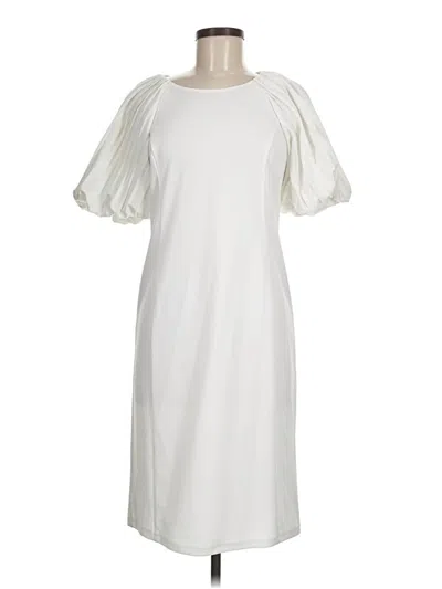 Pre-owned Nina Leonard Casual Dress In White