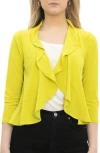 Nina Leonard Chiffon Ruffle Bolero In Chartreuse