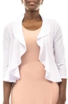 Nina Leonard Chiffon Ruffle Bolero In Ivory
