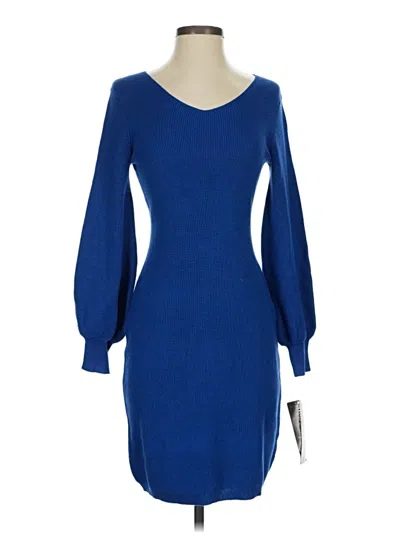 Pre-owned Nina Leonard Cocktail Dress In Blue